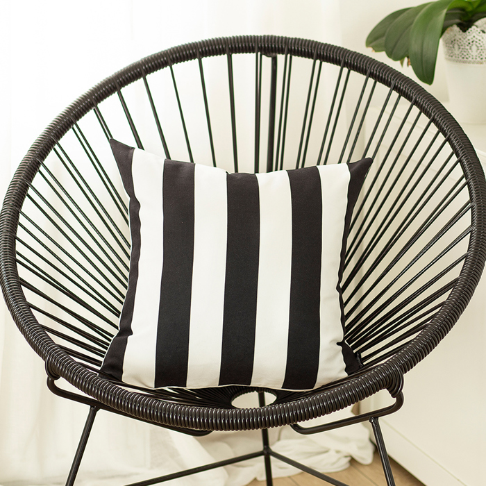 Decorative Geometric Stripe Throw Pillow Cover 18" in. x 18" in. Square for Couch, Bedding