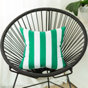 Green Single Decorative Geometric Stripe Throw Pillow Cover 18" in. x 18" in. Square for Couch, Bedding
