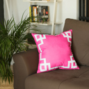 Square 18" x 18" Pink & White Decorative Geometric Single Throw Pillow Cover for Couch, Bedding