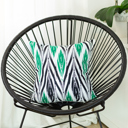 Black & Green Geometric Decorative Throw Pillow Cover 18" in. x 18" in.  Square for Couch, Bedding
