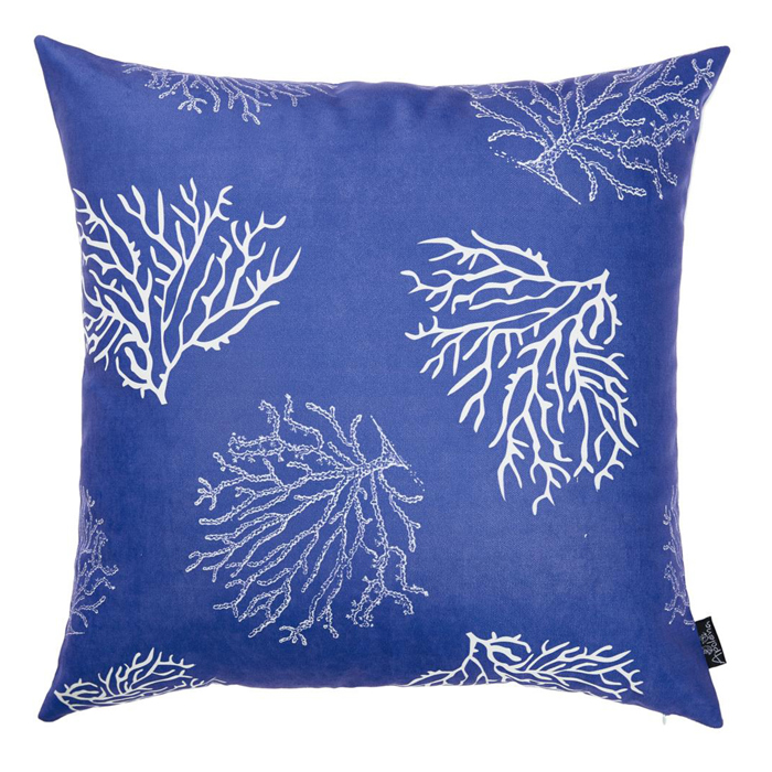 Nautical Coastal Reef Decorative Single Throw Pillow Cover 18" in. x 18" in. Square