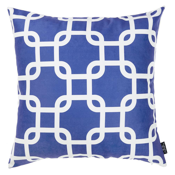 Nautical Geometric Decorative Throw Pillow Cover 18" in. x 18" in. Square