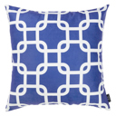 Blue Single Nautical Geometric Decorative Throw Pillow Cover 18" in. x 18" in. Square