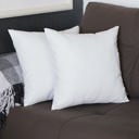 White 18X18" Honey Set of 2 Decorative Throw Pillow Cover Solid Color Lumbar & Square Pillowcase for Couch, Bedding