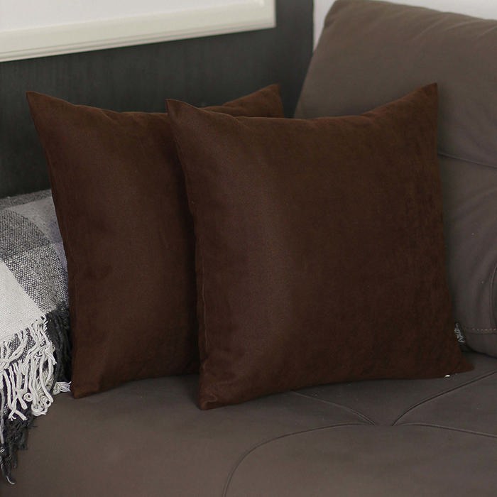 Honey Set of 2 Decorative Throw Pillow Cover Solid Color Lumbar & Square Pillowcase for Couch, Bedding