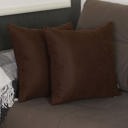 Brown 18X18" Honey Set of 2 Decorative Throw Pillow Cover Solid Color Lumbar & Square Pillowcase for Couch, Bedding