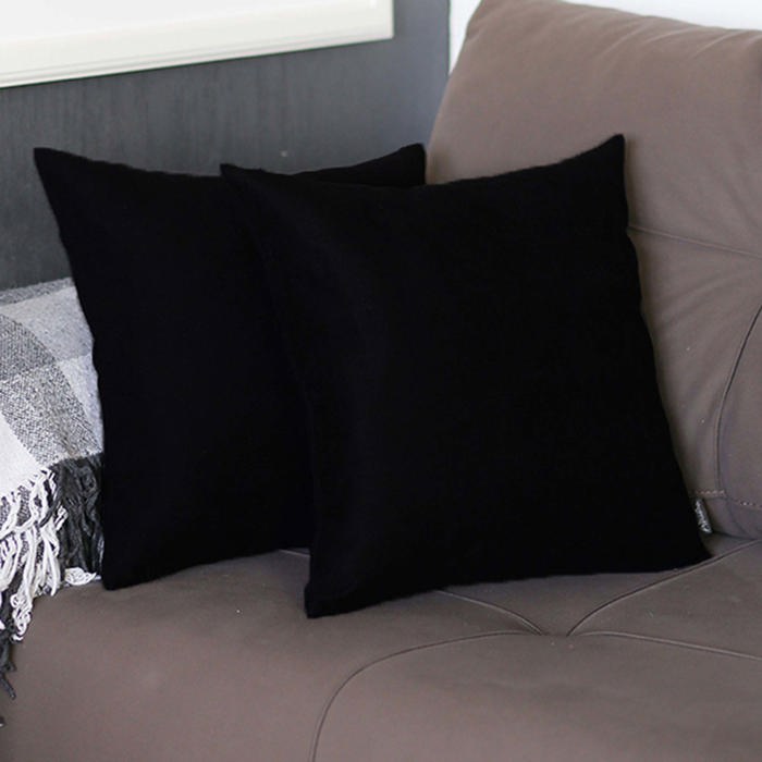 Honey Set of 2 Decorative Throw Pillow Cover Solid Color Lumbar & Square Pillowcase for Couch, Bedding
