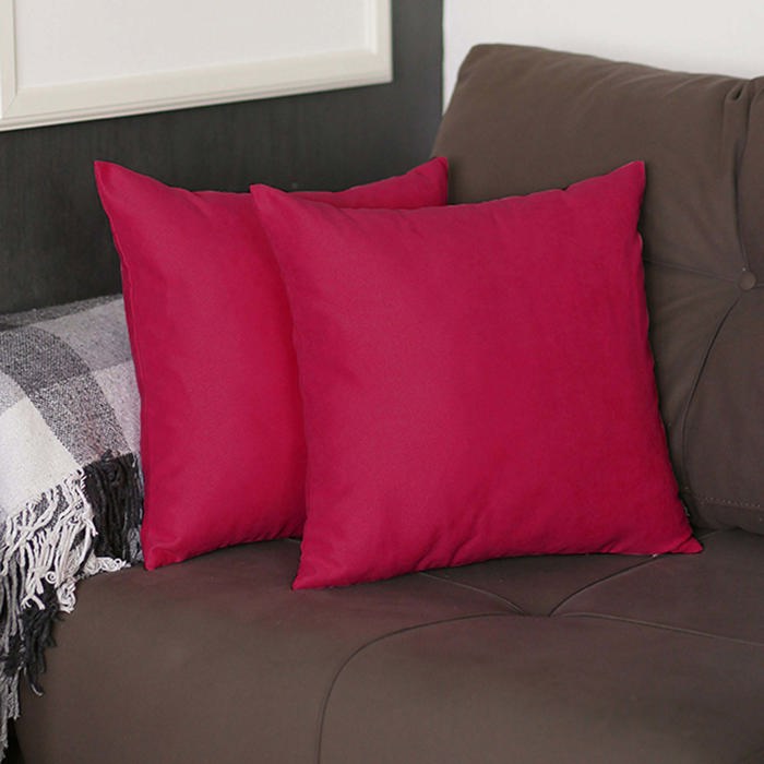 Honey Set of 2 Decorative Throw Pillow Cover Solid Color Lumbar & Square Pillowcase for Couch, Bedding