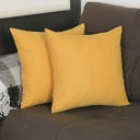 Yellow 18X18" Honey Set of 2 Decorative Throw Pillow Cover Solid Color Lumbar & Square Pillowcase for Couch, Bedding