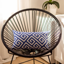 Blue - 12x20 Single Decorative Throw Pillow Cover Greek Key Square & Lumbar for Couch, Bedding