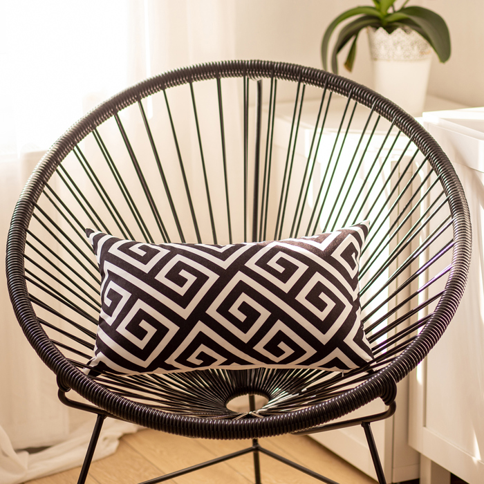 Decorative Throw Pillow Cover Greek Key Square & Lumbar for Couch, Bedding