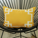 Lumbar 12" x 20" Yellow & White Decorative Geometric Single Throw Pillow Cover for Couch, Bedding