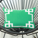 Lumbar 12" x 20" Green & White Decorative Geometric Single Throw Pillow Cover for Couch, Bedding