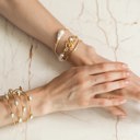  Women Gold-Plated Boho Bracelet, Gold-tone Cuff with Shell Pearl, Bohemian Style Trendy & Adjustable Bangle Elegant Fashion Jewelry