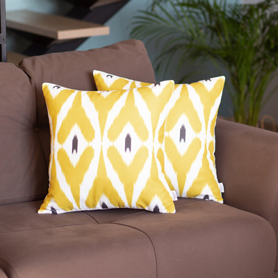 Ikat Lumbar 12"x 20" & Square 18"x 18" Boho Throw Pillow Covers Sets