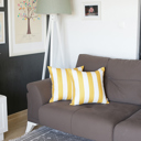 Yellow 2-piece Decorative Geometric Stripe Throw Pillow Cover 18" in. x 18" in. Square for Couch, Bedding