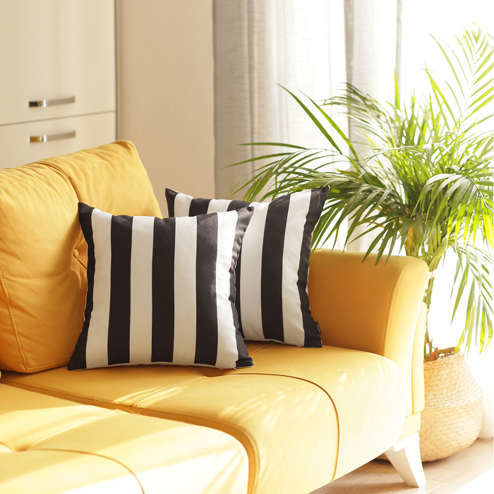 Decorative Geometric Stripe Throw Pillow Cover 18" in. x 18" in. Square for Couch, Bedding
