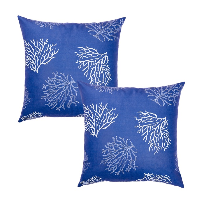 Nautical Coastal Reef Decorative Single Throw Pillow Cover 18" in. x 18" in. Square