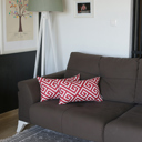 Red -12x20 2-piece Decorative Throw Pillow Cover Greek Key Square & Lumbar for Couch, Bedding