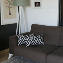 Black - 12x20 2-piece Decorative Throw Pillow Cover Greek Key Square & Lumbar for Couch, Bedding