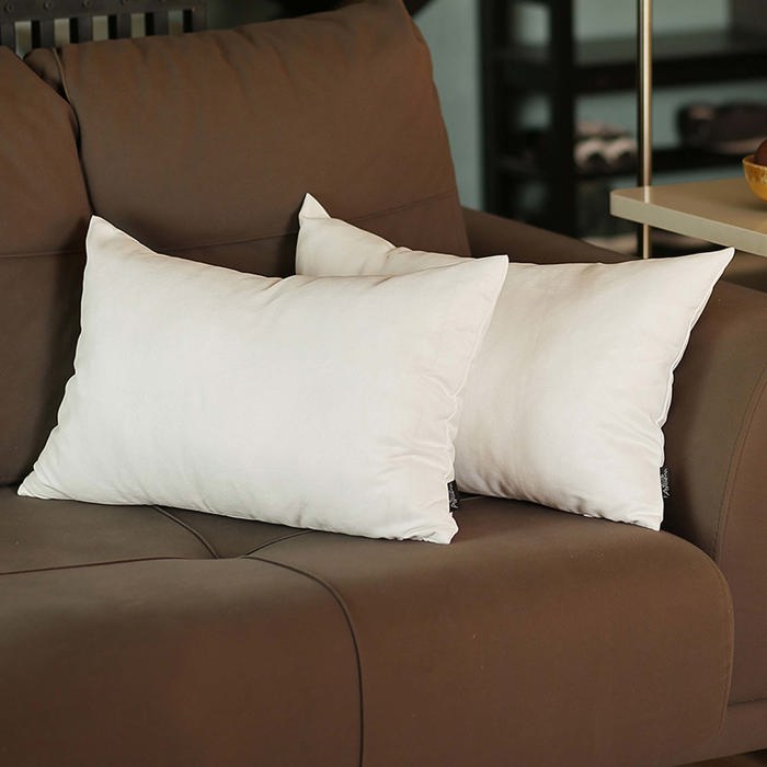 Honey Set of 2 Decorative Throw Pillow Cover Solid Color Lumbar & Square Pillowcase for Couch, Bedding