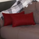 Claret Red 12X20" Honey Set of 2 Decorative Throw Pillow Cover Solid Color Lumbar & Square Pillowcase for Couch, Bedding