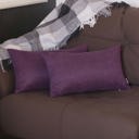 Purple 12X20" Honey Set of 2 Decorative Throw Pillow Cover Solid Color Lumbar & Square Pillowcase for Couch, Bedding