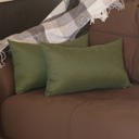 Fern Green 12X20" Honey Set of 2 Decorative Throw Pillow Cover Solid Color Lumbar & Square Pillowcase for Couch, Bedding