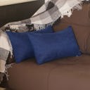 Navy Blue 12X20" Honey Set of 2 Decorative Throw Pillow Cover Solid Color Lumbar & Square Pillowcase for Couch, Bedding