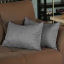 Gray 12X20" Honey Set of 2 Decorative Throw Pillow Cover Solid Color Lumbar & Square Pillowcase for Couch, Bedding