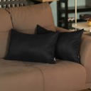 Black 12X20" Honey Set of 2 Decorative Throw Pillow Cover Solid Color Lumbar & Square Pillowcase for Couch, Bedding