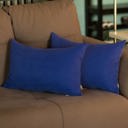 Sapphire Blue 12X20" Honey Set of 2 Decorative Throw Pillow Cover Solid Color Lumbar & Square Pillowcase for Couch, Bedding