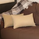 Beige 12X20" Honey Set of 2 Decorative Throw Pillow Cover Solid Color Lumbar & Square Pillowcase for Couch, Bedding