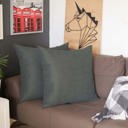 Gray 22X22" Honey Set of 2 Decorative Throw Pillow Cover Solid Color Lumbar & Square Pillowcase for Couch, Bedding