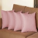Light Pink 18X18" Honey Set of 4 Decorative Throw Pillow Cover Solid Color Lumbar & Square Pillowcase for Couch, Bedding
