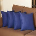 Sapphire Blue 18X18" Honey Set of 4 Decorative Throw Pillow Cover Solid Color Lumbar & Square Pillowcase for Couch, Bedding