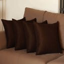 Brown 20X20" Honey Set of 4 Decorative Throw Pillow Cover Solid Color Lumbar & Square Pillowcase for Couch, Bedding