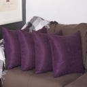 Purple 20X20" Honey Set of 4 Decorative Throw Pillow Cover Solid Color Lumbar & Square Pillowcase for Couch, Bedding