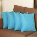 Sky Blue 20X20" Honey Set of 4 Decorative Throw Pillow Cover Solid Color Lumbar & Square Pillowcase for Couch, Bedding