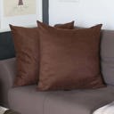 Brown 26x26 Honey Set of 2 Decorative Throw Pillow Cover Solid Color Lumbar & Square Pillowcase for Couch, Bedding