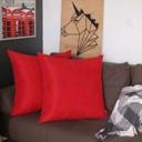 Red 26x26 Honey Set of 2 Decorative Throw Pillow Cover Solid Color Lumbar & Square Pillowcase for Couch, Bedding