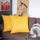 Yellow 26x26 Honey Set of 2 Decorative Throw Pillow Cover Solid Color Lumbar & Square Pillowcase for Couch, Bedding