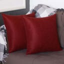 Claret Red 16X16" Honey Set of 2 Decorative Throw Pillow Cover Solid Color Lumbar & Square Pillowcase for Couch, Bedding