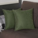 Fern Green 16X16" Honey Set of 2 Decorative Throw Pillow Cover Solid Color Lumbar & Square Pillowcase for Couch, Bedding
