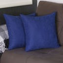 Navy Blue 16X16" Honey Set of 2 Decorative Throw Pillow Cover Solid Color Lumbar & Square Pillowcase for Couch, Bedding