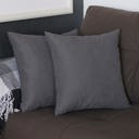 Gray 16X16" Honey Set of 2 Decorative Throw Pillow Cover Solid Color Lumbar & Square Pillowcase for Couch, Bedding