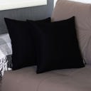 Black 16X16" Honey Set of 2 Decorative Throw Pillow Cover Solid Color Lumbar & Square Pillowcase for Couch, Bedding