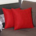 Red 16X16" Honey Set of 2 Decorative Throw Pillow Cover Solid Color Lumbar & Square Pillowcase for Couch, Bedding