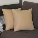 Beige 16X16" Honey Set of 2 Decorative Throw Pillow Cover Solid Color Lumbar & Square Pillowcase for Couch, Bedding