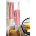 Red 2-piece Handwoven Throw Blanket 40" x 70" Turkish Cotton 100% with Tassels for Couch, Sofa